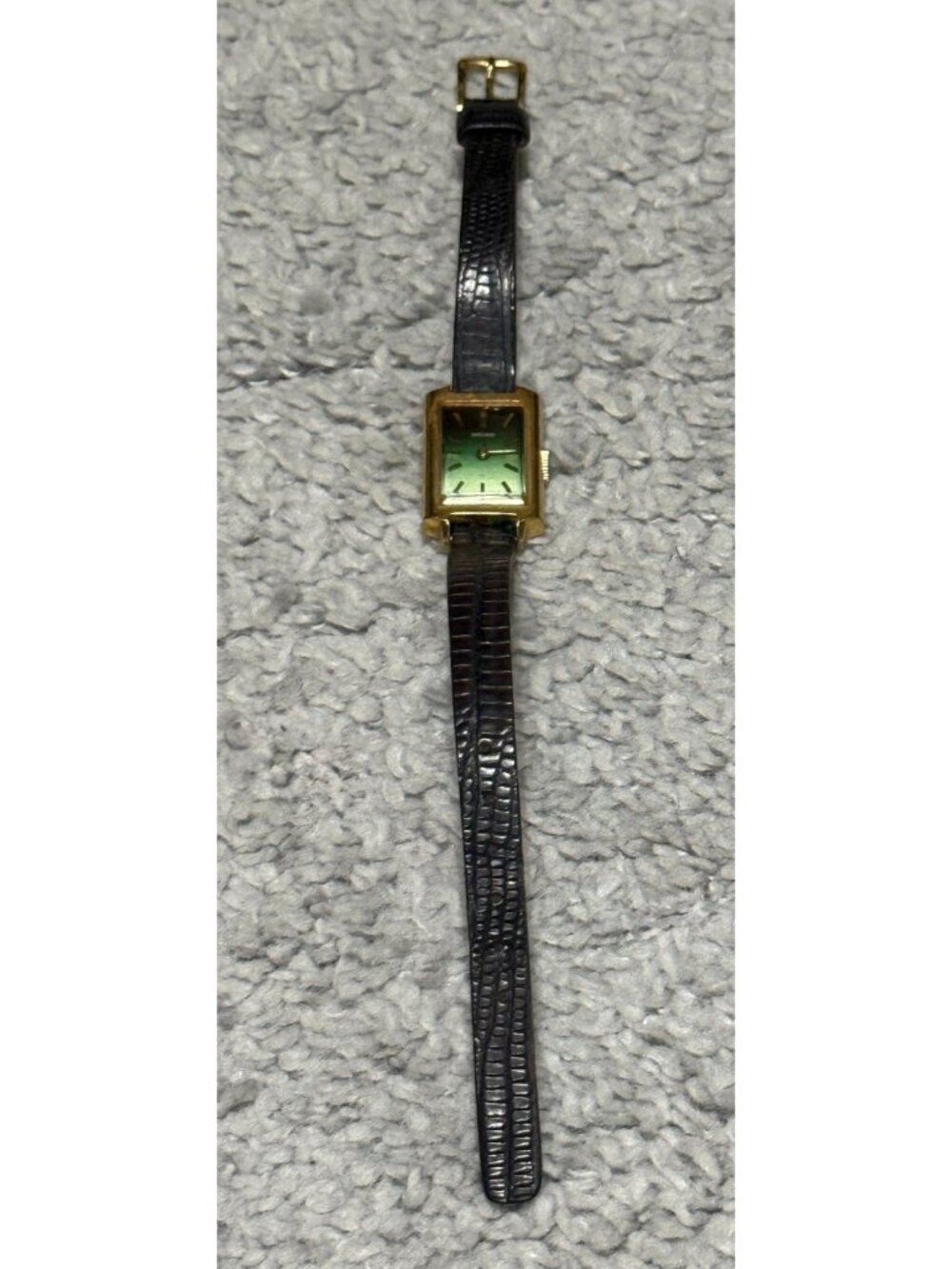 Seiko Ladies Vintage Gold Tone w/Green Dial Mechanical Watch 11-3629 Not Working
